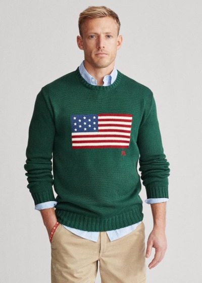 Sueter Polo Ralph Lauren Hombre Verdes - The Iconic Flag - ULGXJ3896